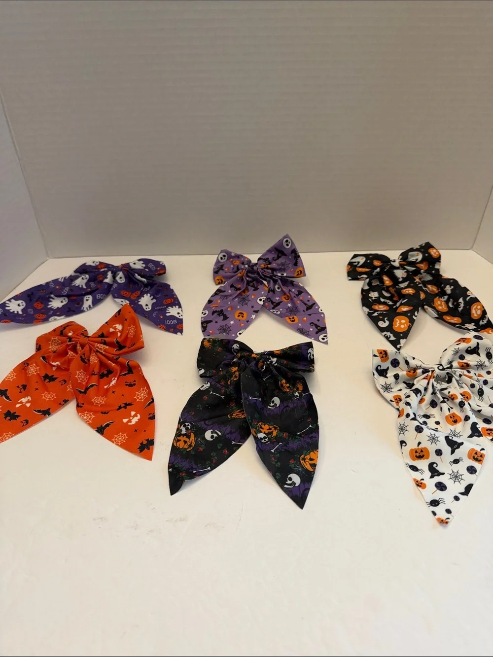Halloween Print Kids Hair Bows Your Choice Assorted Orange, Purple, Black, White